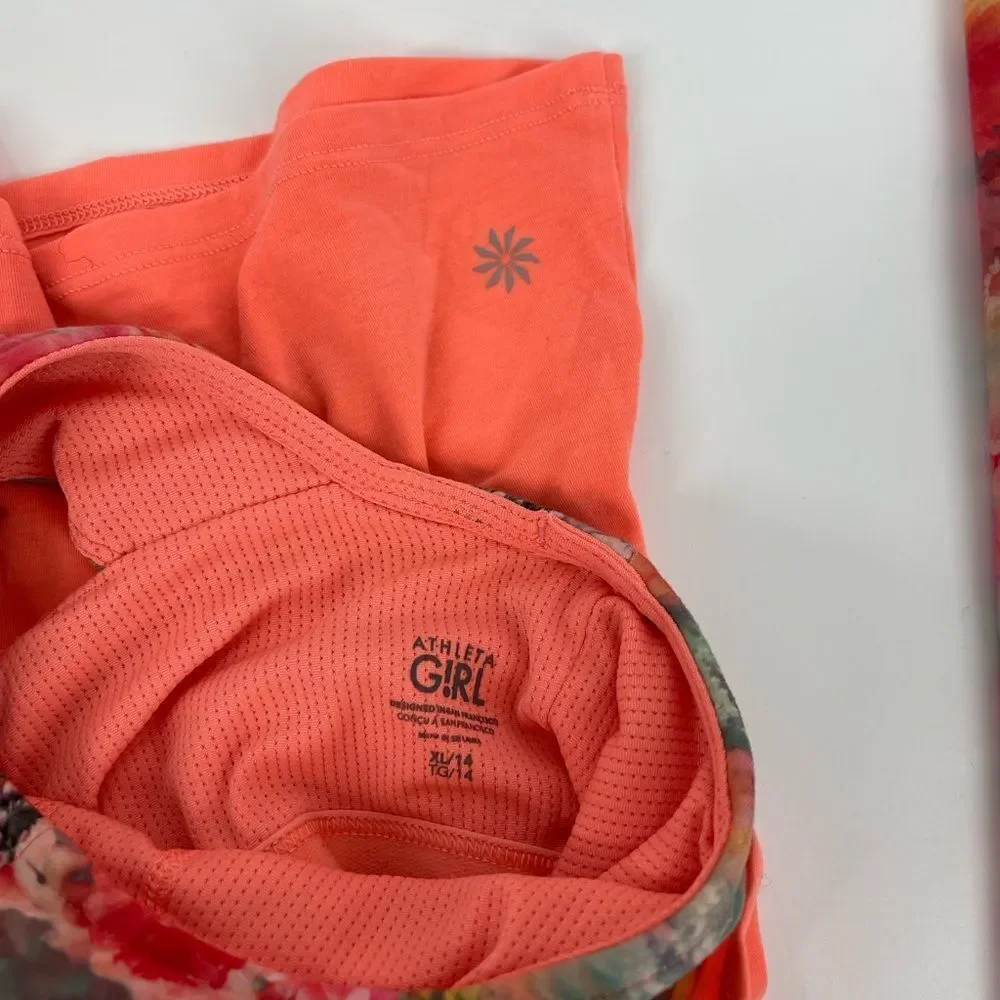 Athleta Girl Orange floral Outfit